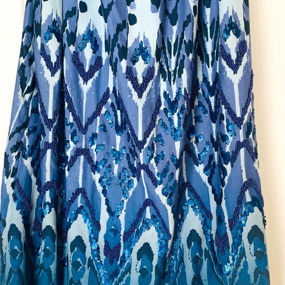 SOFT SURROUNDINGS On Off Shoulder Embroidered Lined Dress Seed Pearls Sequins - Picture 6 of 8